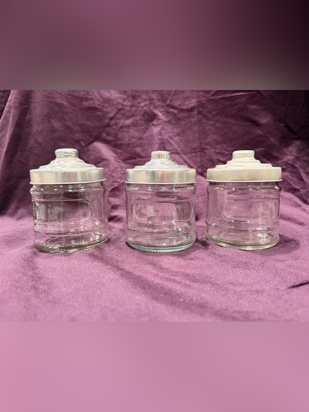 Source Unknown Clear Glass Pantry Jars with Silver Lids - Set of 3